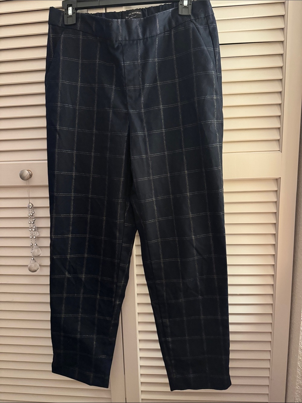 Banana Republic Navy Striped Office Pants Size 8 EUC